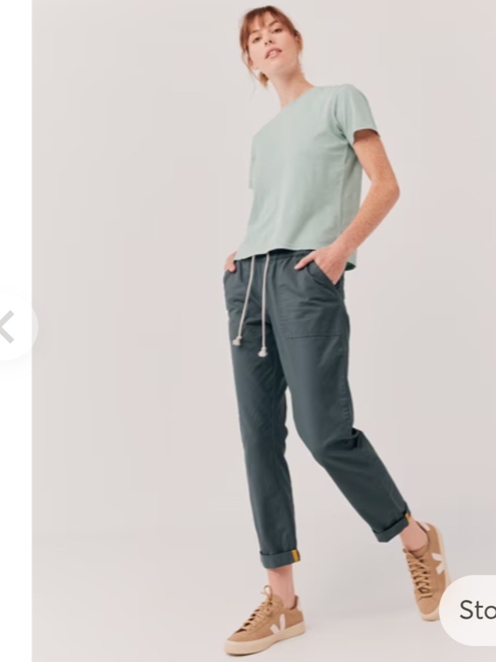 Pact Slate Green Drawstring Cargo Joggers
